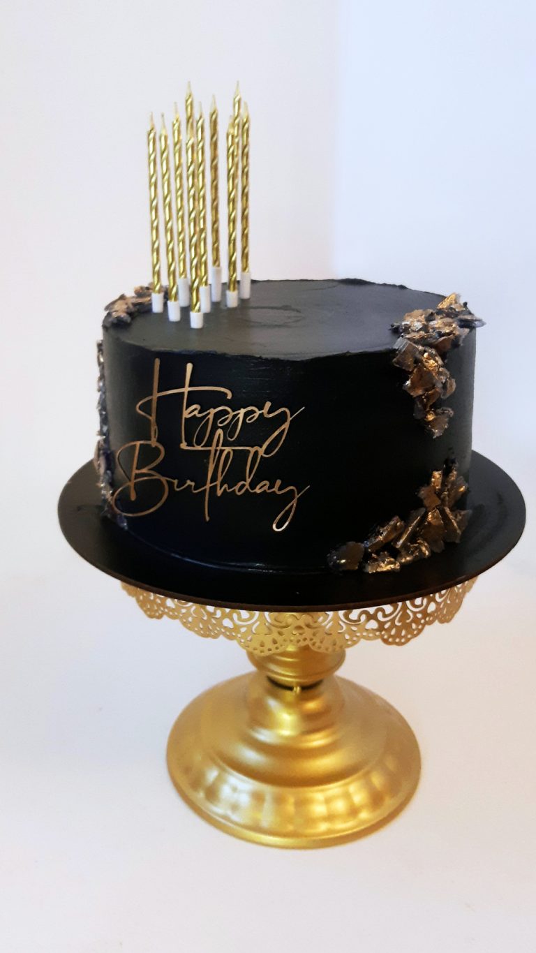 торт чорний чоловічий Happy Birthday Bukovel